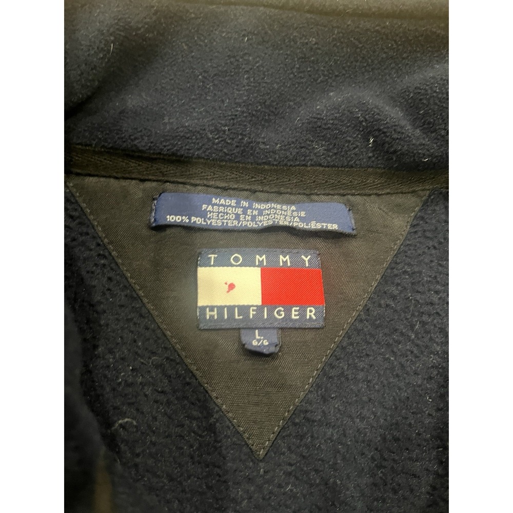 Vintage Tommy Hilfiger Fleece Vest Navy Blue Large - Picture 6 of 9